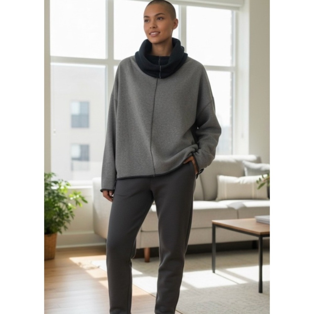 LARS ANDERSSON Grey Cowl Neck Sweater Women's Size M Scandi Style
